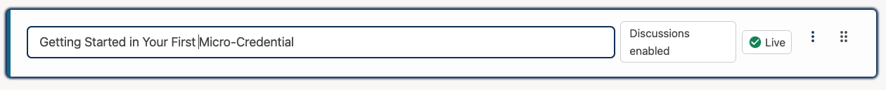 The title is editable in-line in the course outline.
